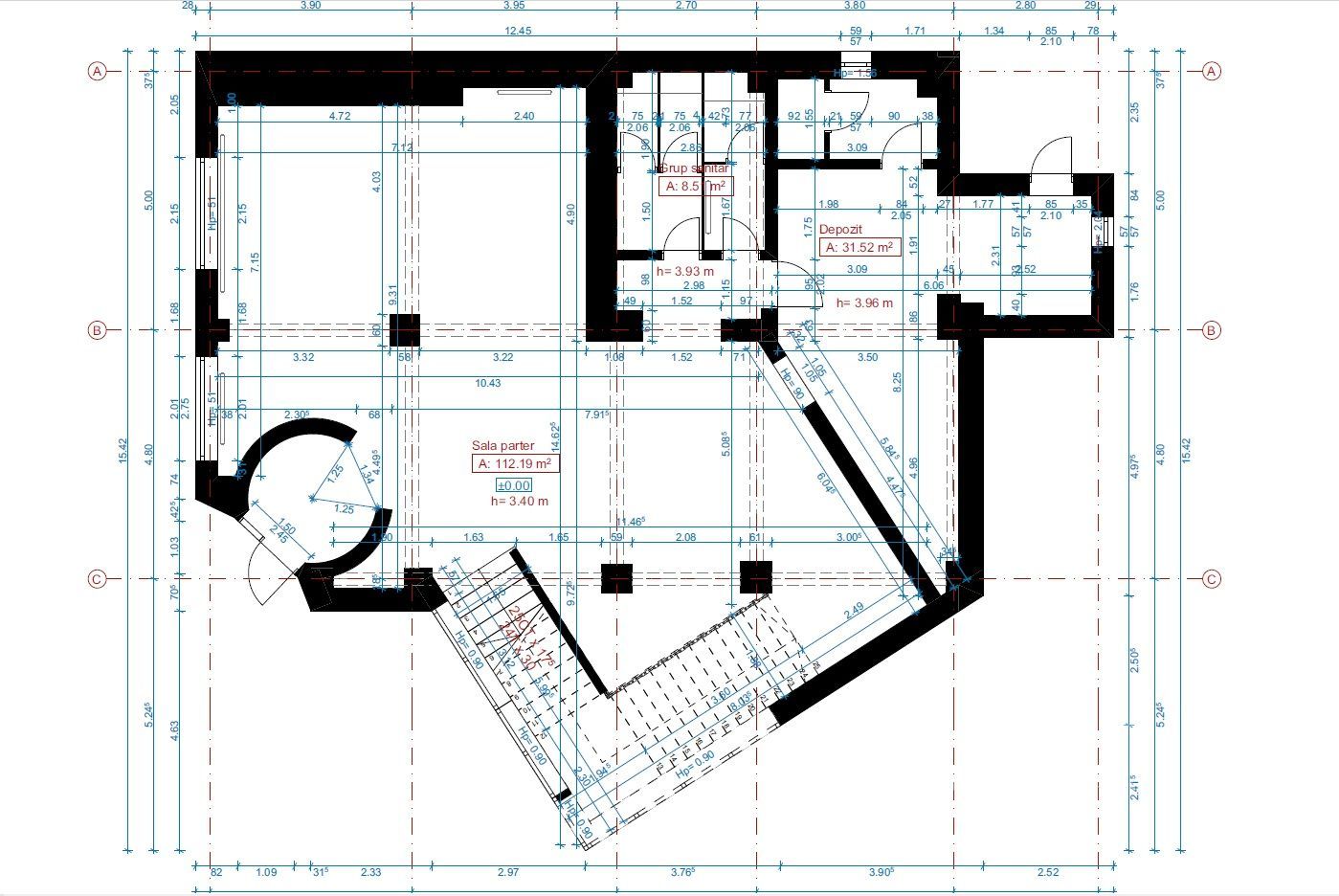 Spatiu comercial alimentatie publica  Piata Cipariu, 264 m2, TERASA - Schiță 5