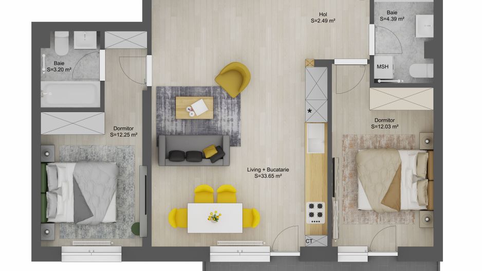 Apartament 3 camere in Sibiu - Schiță 5