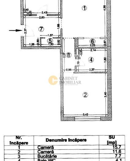 Apartament 2 cam | Decebal | Renovat I Ideal pentru Airbnb sau locuit - Schiță 11