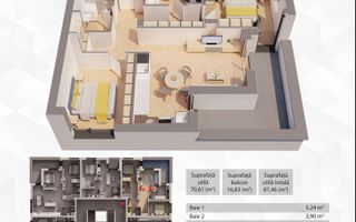 Penthouse 3 camere ARED - 104mp - Poză 7