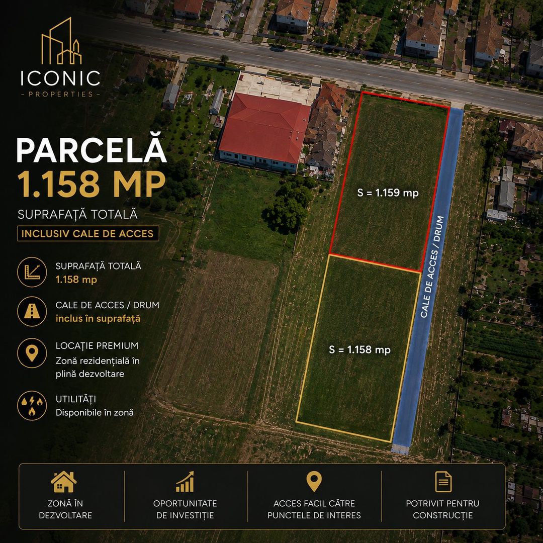 Teren intravilan 1.158 mp | Giarmata Vii | Acces asigurat - Poză 1