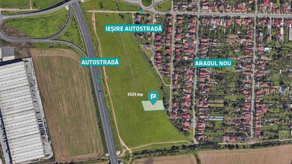 Teren cu PUZ servicii comerciale Aradul Nou - Poză 1