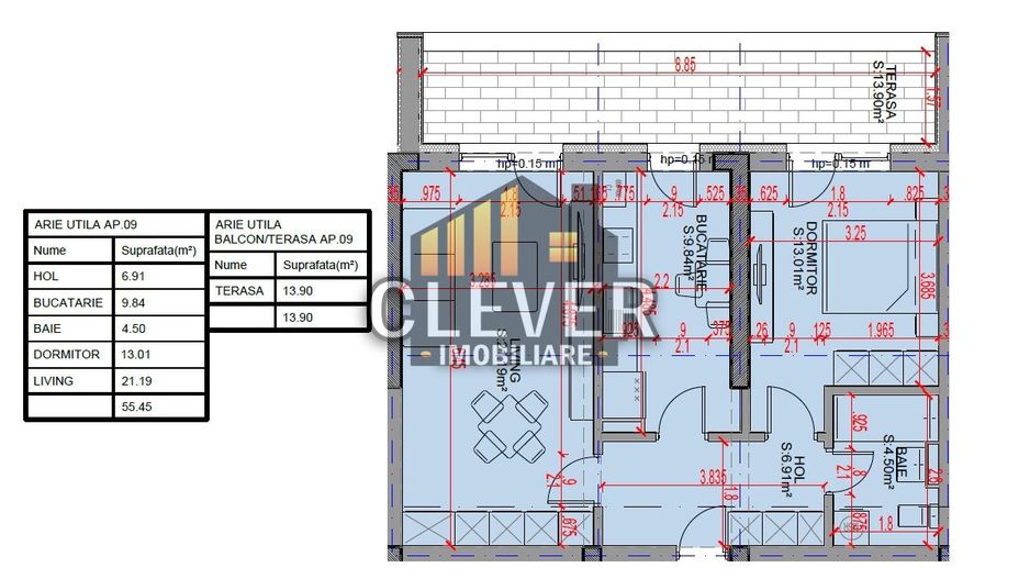 Ap 2 camere decomandat Pallady, Oferta Parcare, Comision 0% - Schiță 8