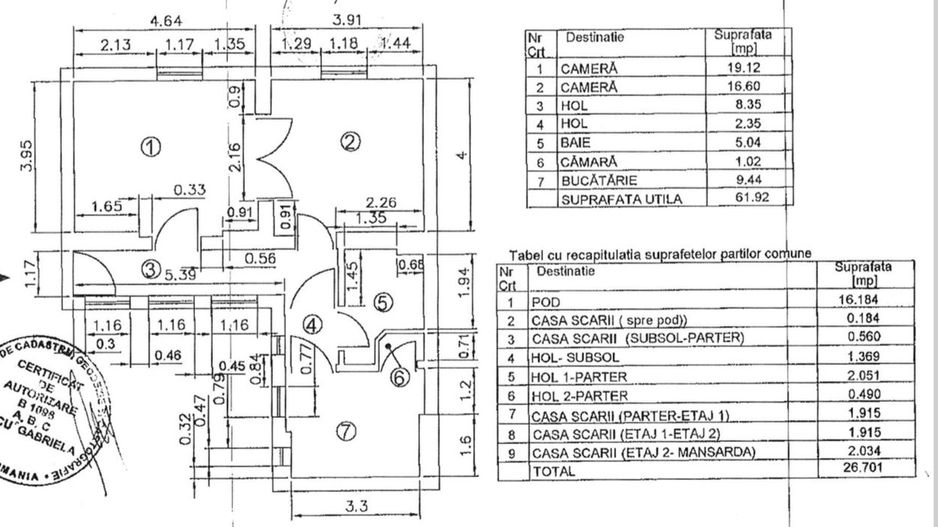 OCAZIE |APARTAMENT 2CAMERE|DOROBANTI|BLOC CONSOLIDAT IN 2017 - Schiță 8