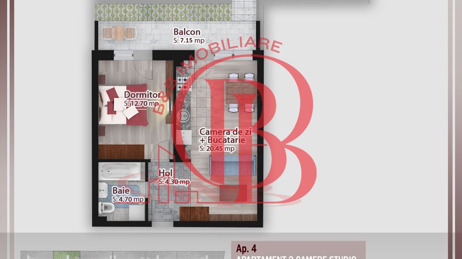 Apartament 2 camere cu gradina proprie-Theodor Pallady - Schiță 1