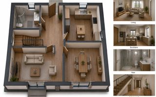 Duplex Premium cu 4 camere în Șelimbăr | 125 mp utili | 215 mp de teren - Schiță 3