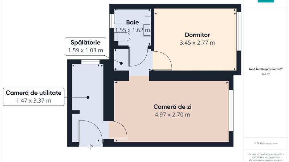 Apartament 2 camere Strada Borsecului etaj 4 35mp. - Poză 9
