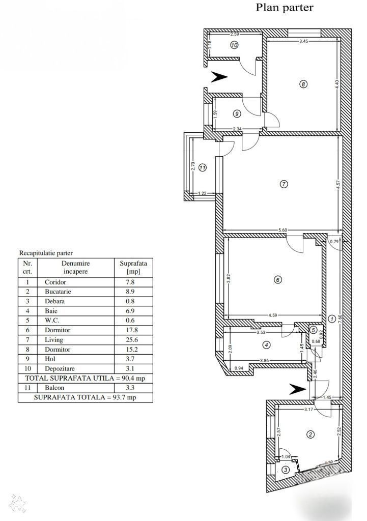 Vila P+1 Piața Muncii , strada Orzari, apartament cu 3 camere la Parer - Poză 20