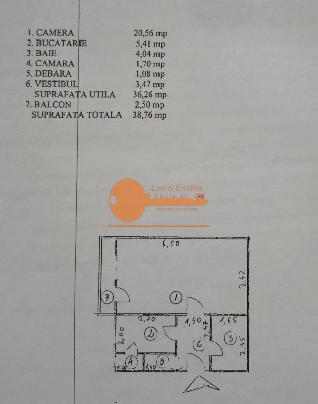 Garsonieră 40 mp | etaj 1/4 | Virtutii - Schiță 14