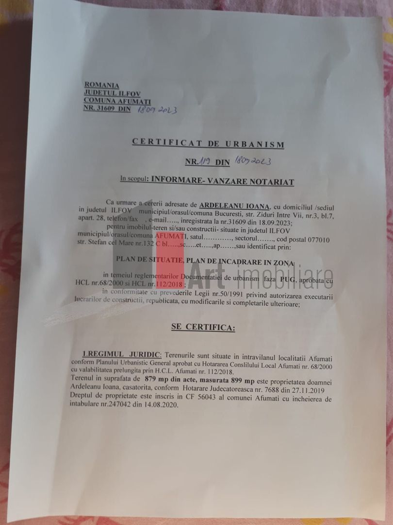 Afumati- Ilfov - teren 899 mp - Zero Comision Cumparator - Poză 12