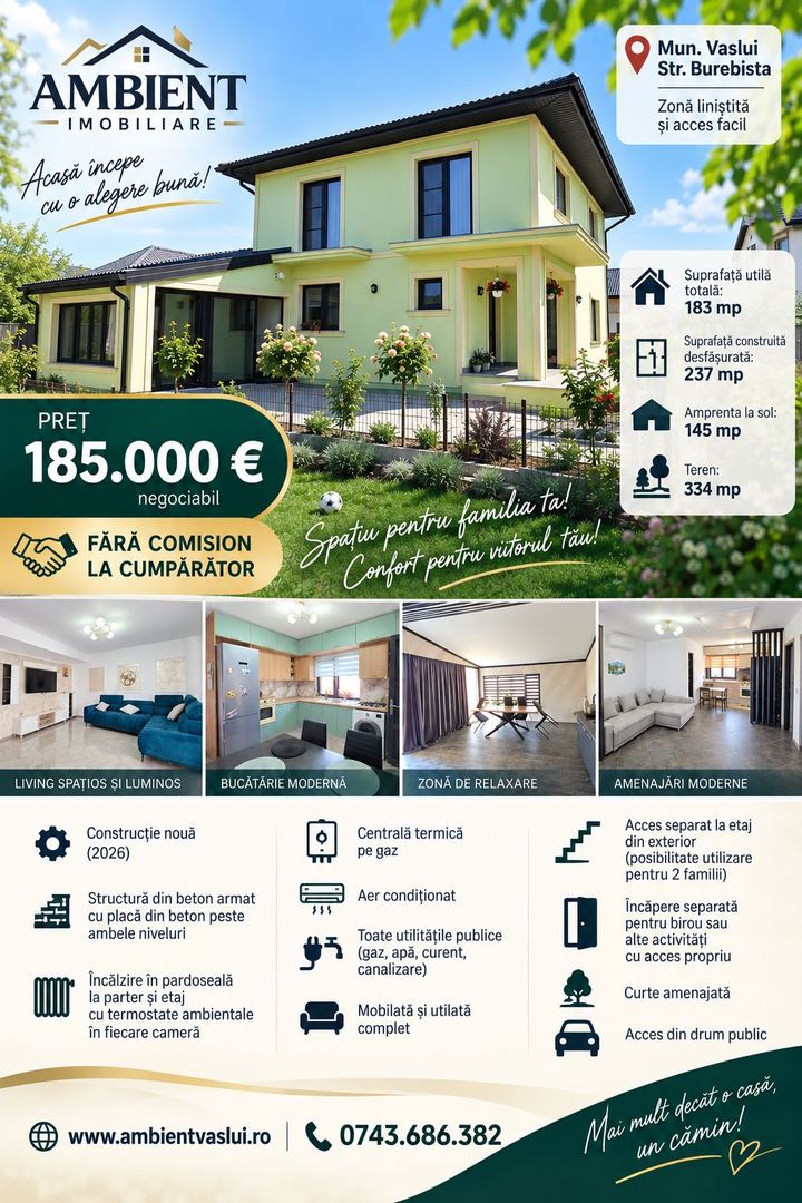 CASA individuală P+1E cu teren 334 mp, VASLUI - zona KAUFLAND; - Poză 1