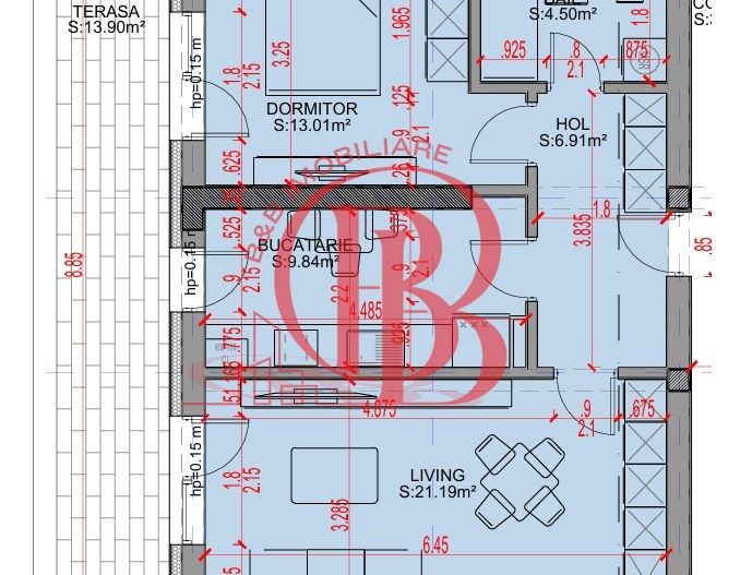 Apartament 2 camere Parcare Gratis Theodor Pallady 5min STB - Schiță 2