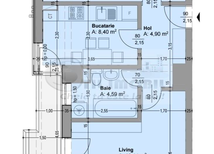 Apartament 2 camere, 55 mp, decomandat – Complex Rezidențial Intabulat - Poză 6