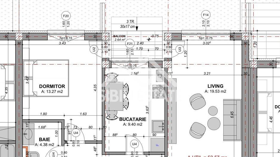 Apartament decomandat cu 2 camere-s.utila 52.57 mp, si gradina - Poză 2