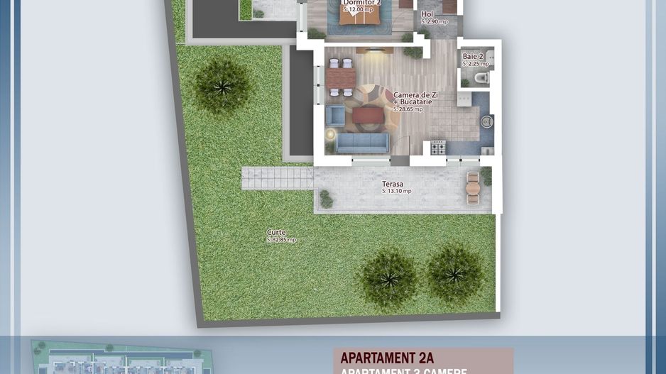 Oferta Lansare 3 camere cu gradina incalzire pardoseala - Schiță 2