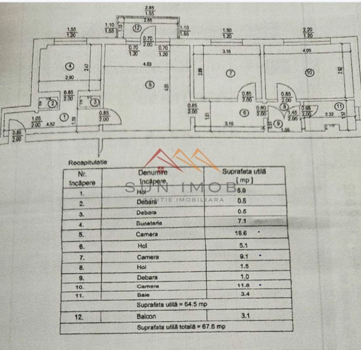 Apartament 3 camere, etaj 3/4, 68 mp, mobilat si utilat, Campina - Poză 6