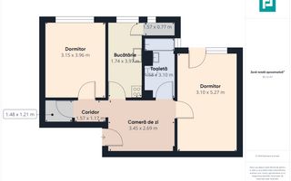 Apartament cu 2 camere de vânzare în zona Vlaicu - Poză 6
