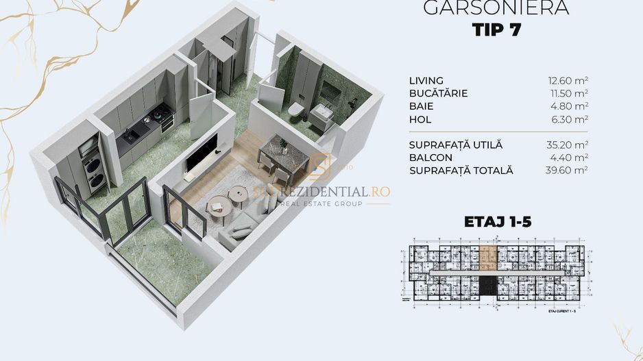 Apartament modern in bloc nou - zona metrou Berceni, Popesti-Leordeni - Schiță 5