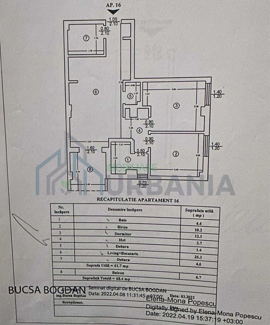 Apartament 3 camere, 68,40 mp, cu boxă și loc de parcare subteran, Miroslava - Poză 2