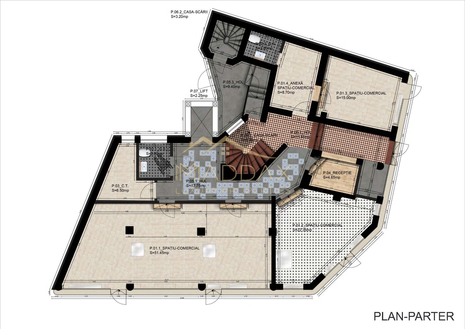 Spatiu Apartamente/ Hotel //​ ​1027.80 mp // Zona Obor - Schiță 36