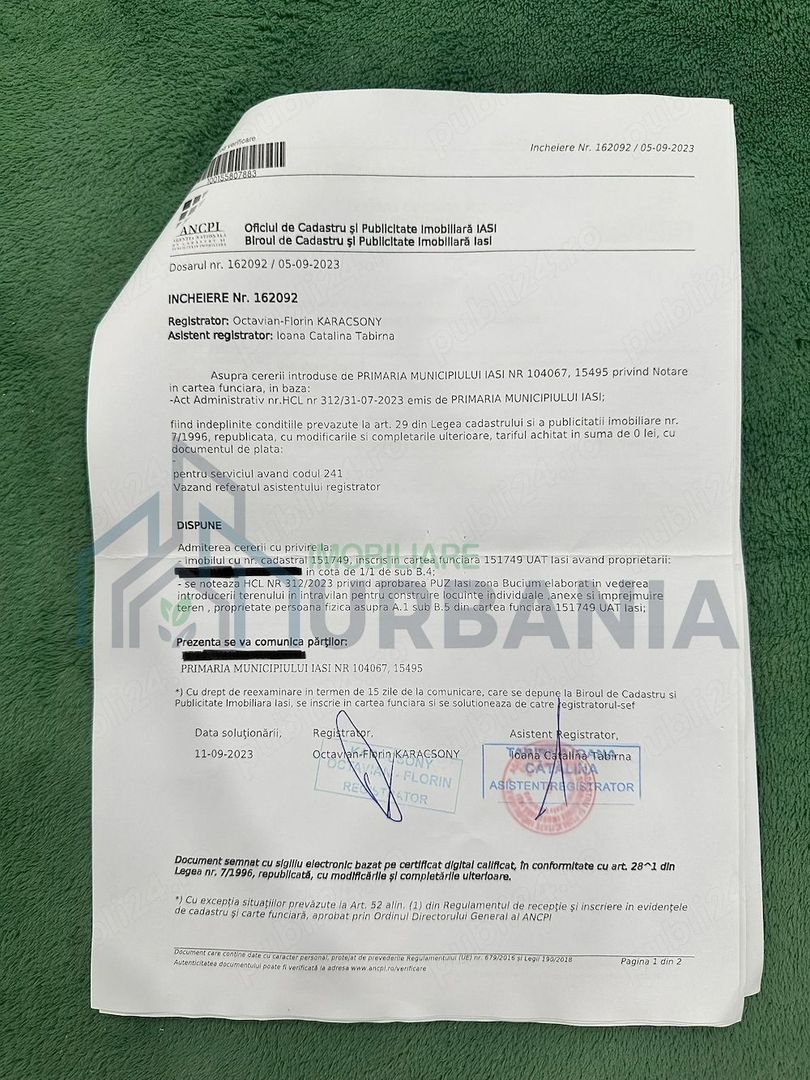 Teren intravilan de vanzare, zona Bucium, strada Mihail Galino, 399 mp, Iasi - Poză 2