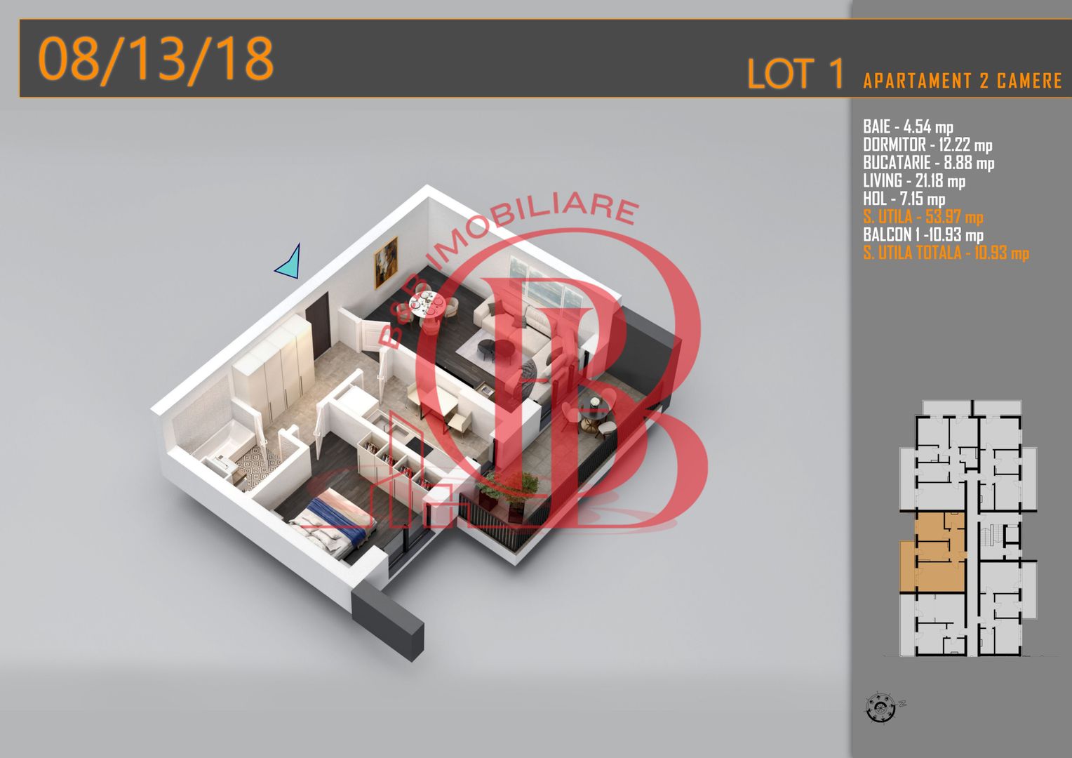 Apartament decomandat 2 camere -Titan Pallady Metrou Teclu - Schiță 2