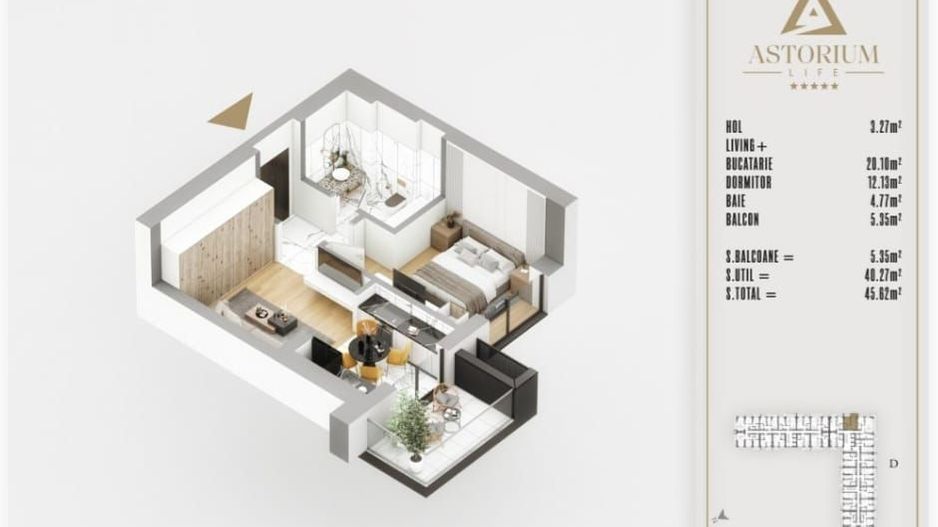 2 CAMERE TIP STUDIO / ASTORIUM LIFE / PALLADY! - Poză 3