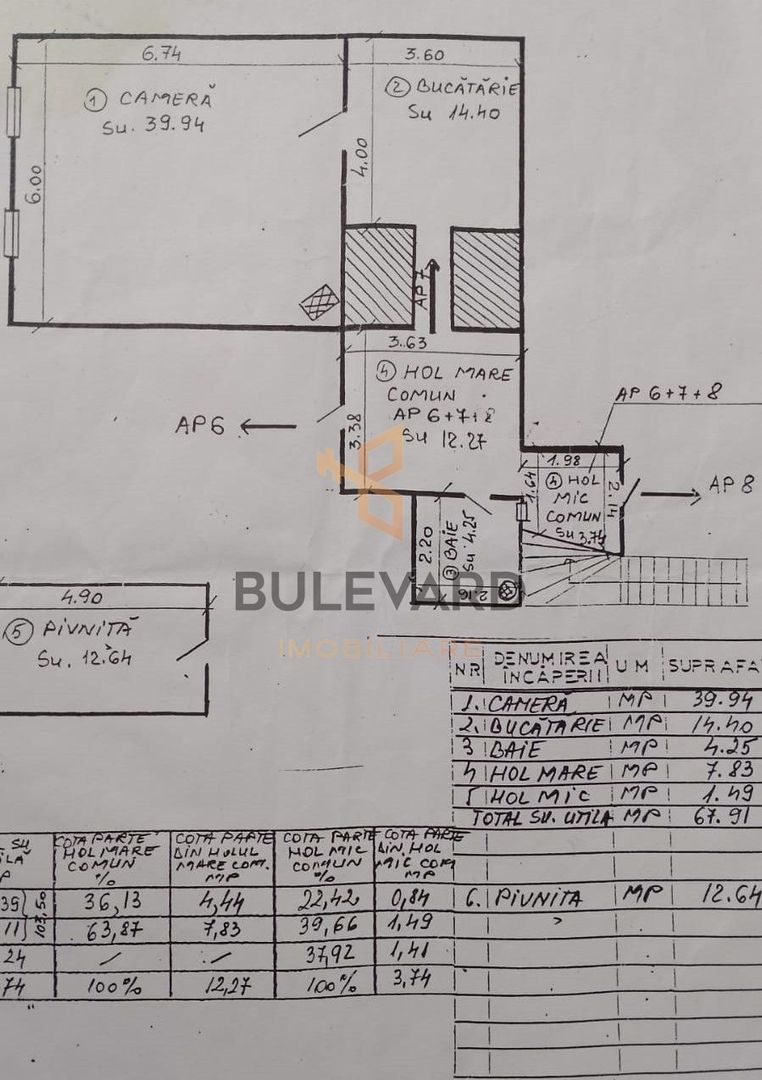 Apartament cu 2 camere in zona strazii Memorandumului! - Schiță 5