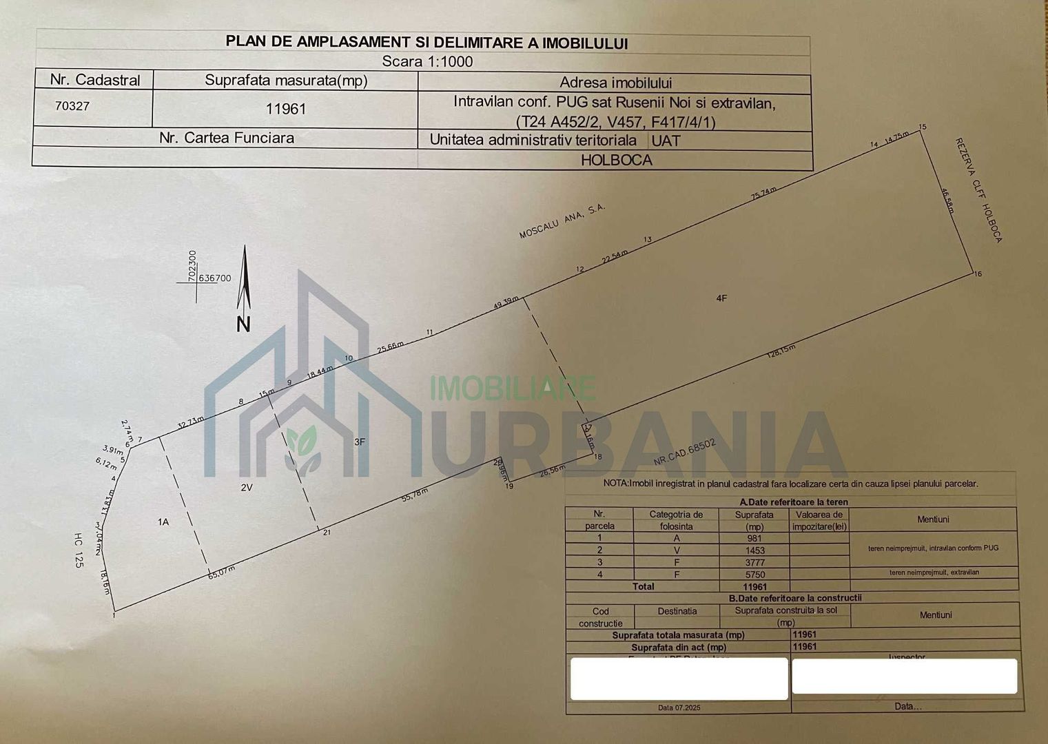 Teren de vânzare în Rusenii Noi, Comuna Holboca, Iași - Poză 1