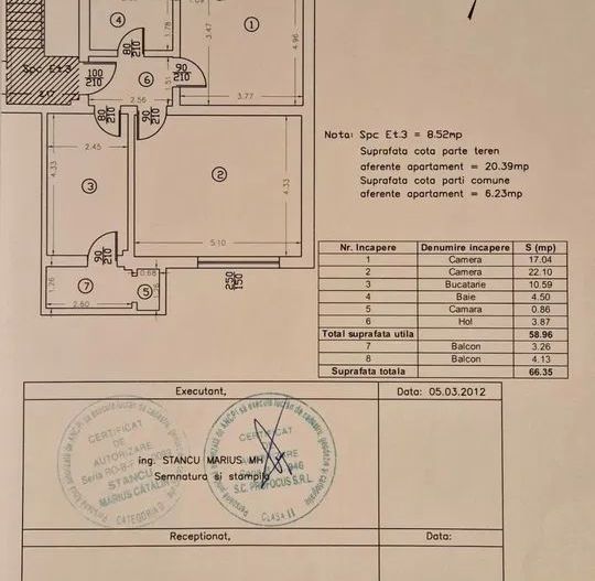 Apartament decomandat Rosu Chiajna, 2 balcoane, parcare | Crinului - Schiță 8