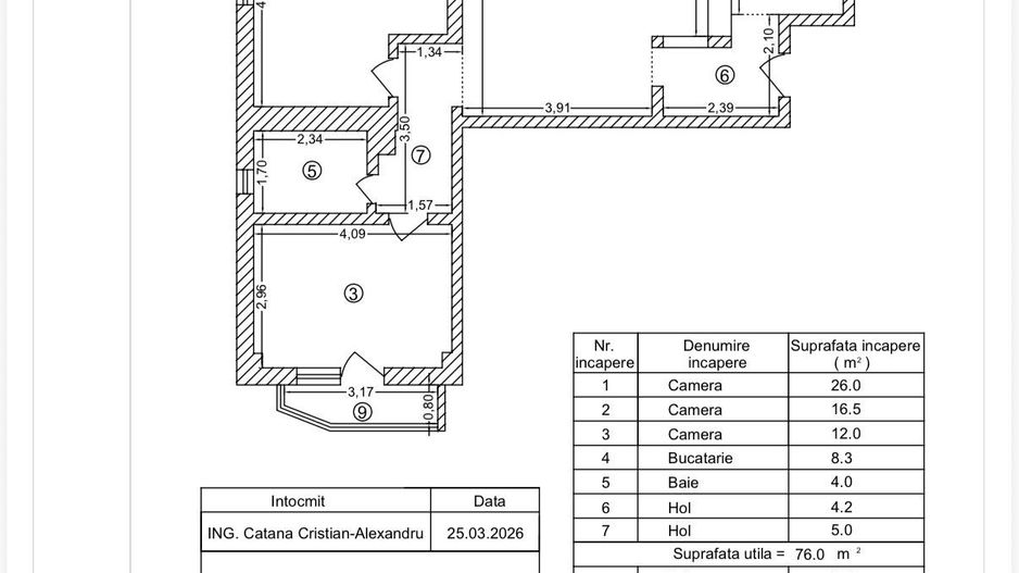 3 CAMERE ‖  MATEI BASARAB ‖ BLOC REABILITAT ‖ - Schiță 6