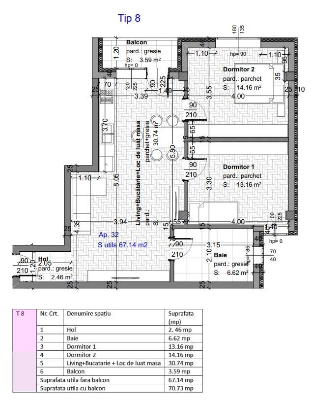Apartament cu 3 camere, Selimbar, Sibiu - Schiță 6