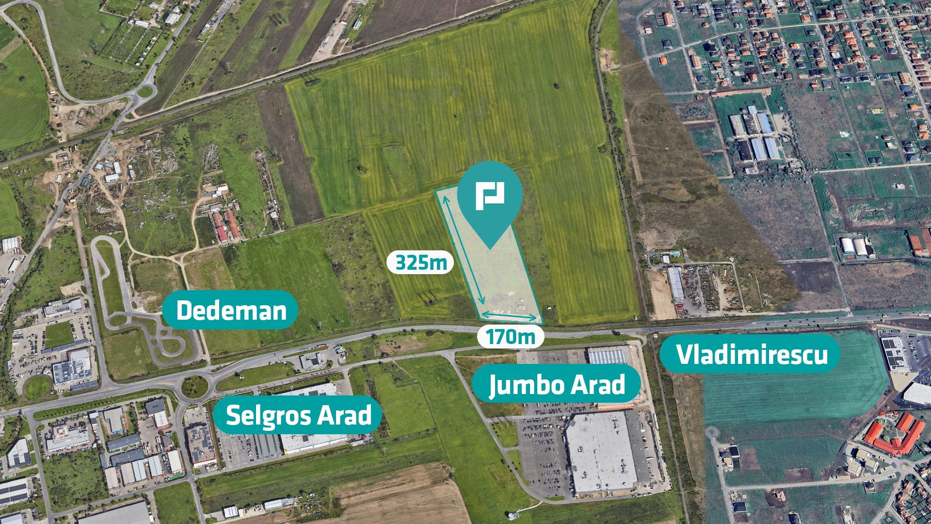 Teren de 55.340 mp, vis-a-vis de Jumbo, Arad - Poză 1