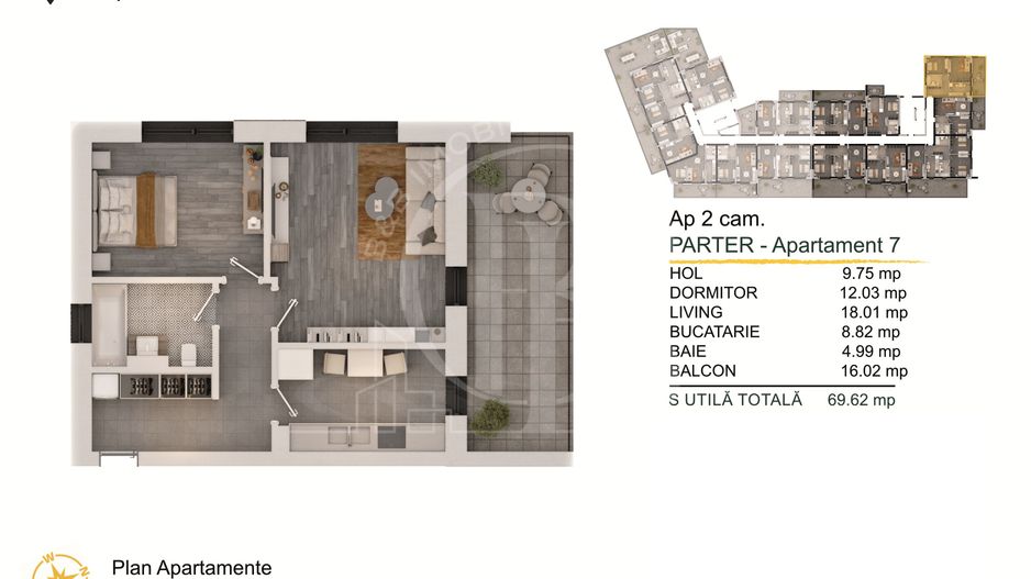 PROMO 2 camere in Theodor Pallady cu Loc de Parcare BONUS - Schiță 2