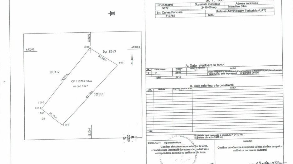 Teren 2410 mp Zona Tineretului- Sibiu- Paraul Rossbach - Schiță 3