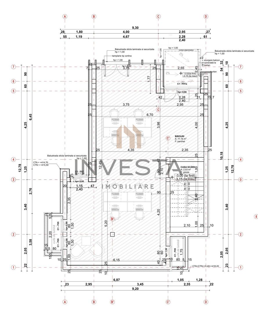 Spatiu premium Zorilor, 250 mp, vitrat, 10 parcari! Panorma deosebita! - Schiță 14