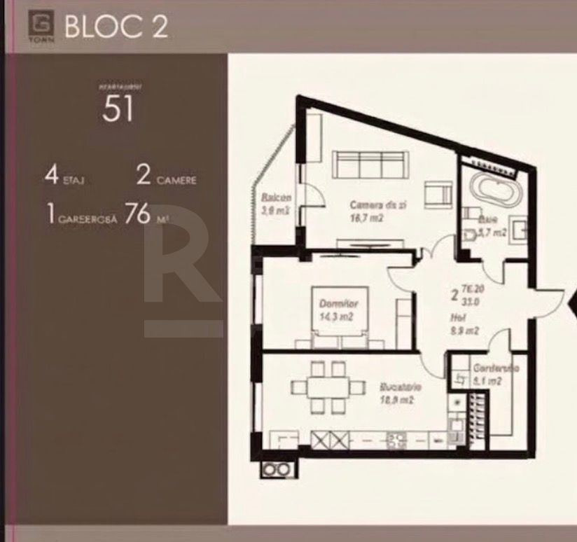 Vânzare apartament 76 mp, strada Burebista, Ialoveni - Poză 26