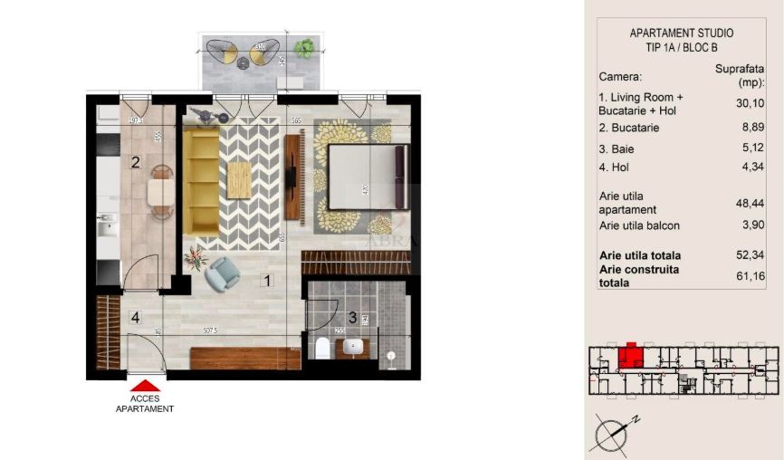Apartament studio 2/ 3/ 4 camere cu parcare zona Baneasa - Poză 2