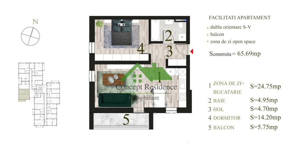 Vand apartament 2 camere, bloc nou, Anton Pann - Poză 8