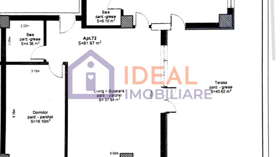 Penthouse cu 3 camere si terasa Mobilat si Utilat, zona Doamna Stanca - Schiță 22