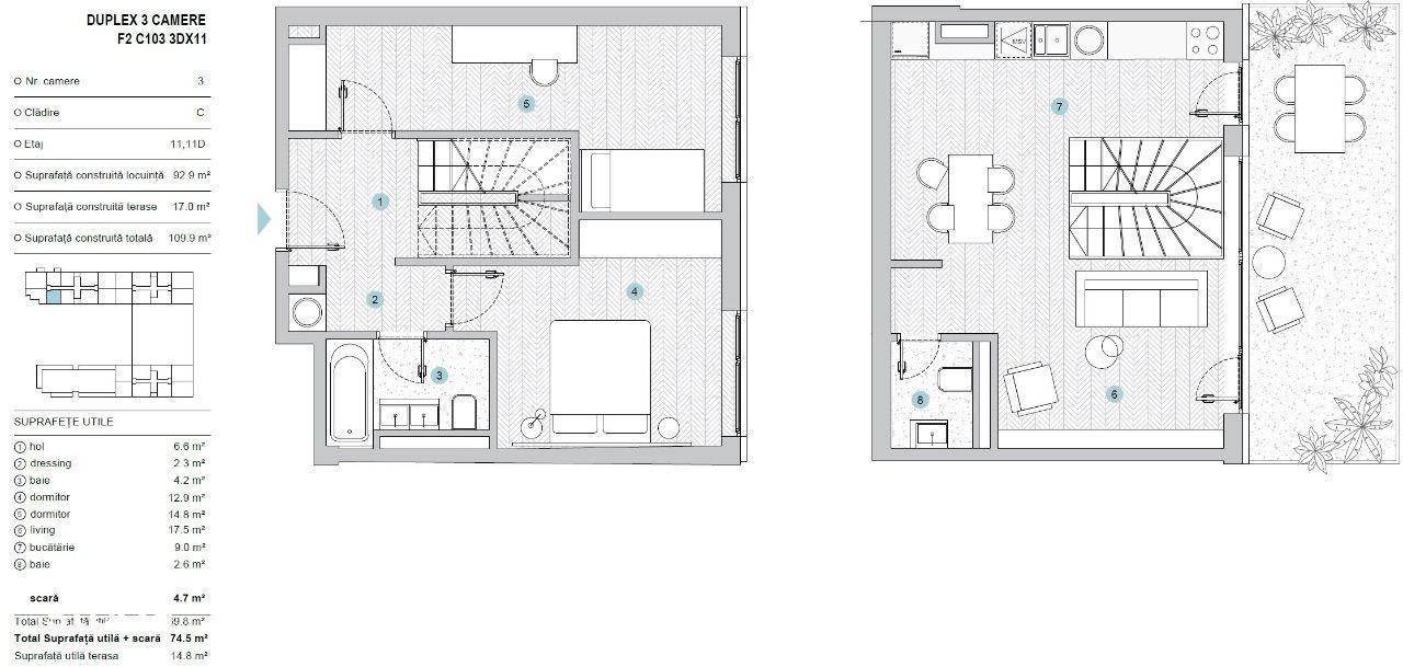 Silk District: Duplex premium, 3 camere, 88 mp, intabulat, contract vc - Poză 19
