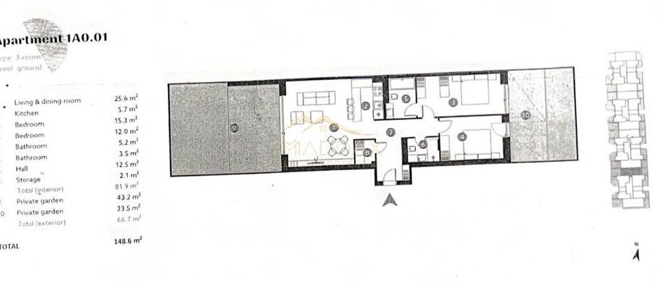 3 rooms apartment***148sqm***//65sqm garden // Baneasa - Schiță 30