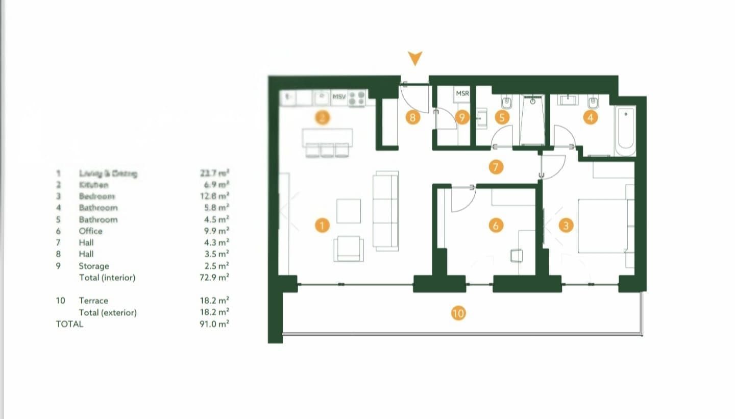 The Ivy | 3 camere 91 mp | parcare subterana | Jandarmeriei - Poză 2