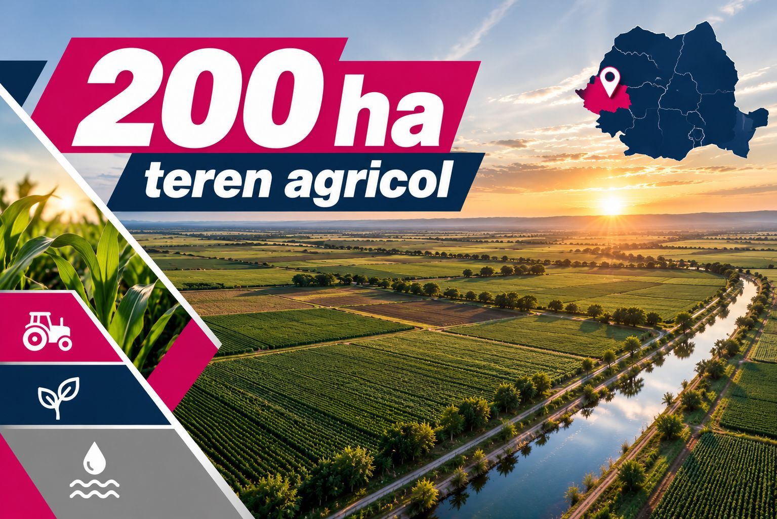 200 ha teren agricol de vanzare in Arad - Poză 2