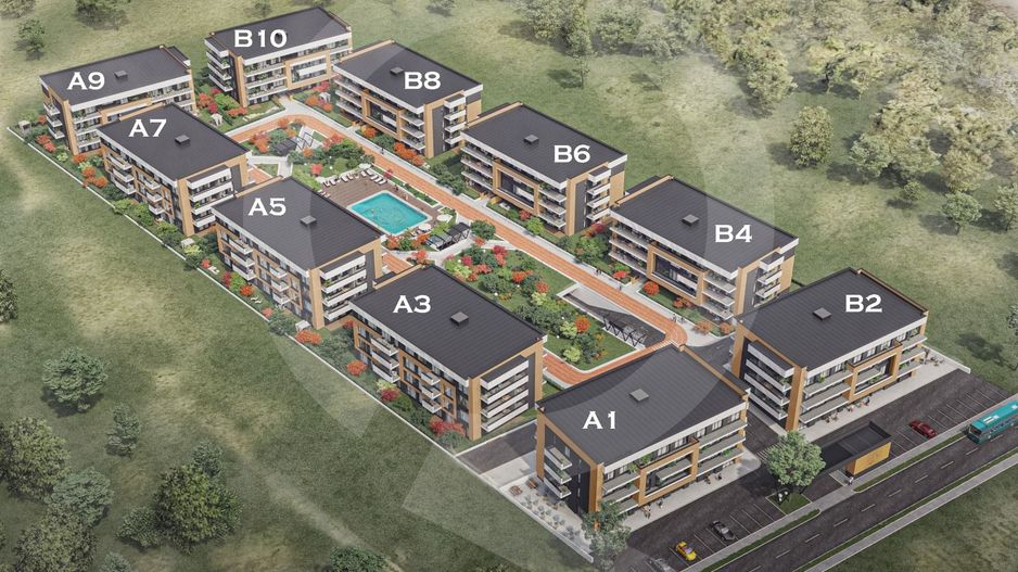 3 camere Premium 2 terase si gradina 150 mp Titan Pallady - Poză 5