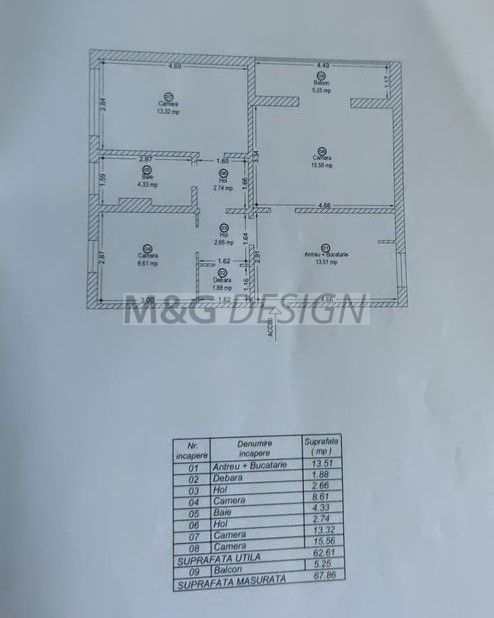 Apartament 3 camere Girocului aproape de Judetean - Schiță 8