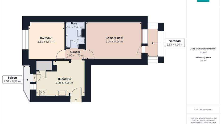 Apartament decomandat cu 2 camere în Aradul Nou - Poză 4