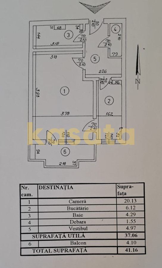 Garsonieră | Parcul Sebastian | Etaj Intermediar | Renovată - Schiță 14