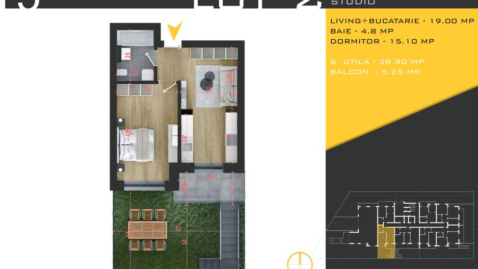 2 camere cu gradina Titan Pallady  Metrou Nicolae Teclu - Schiță 11