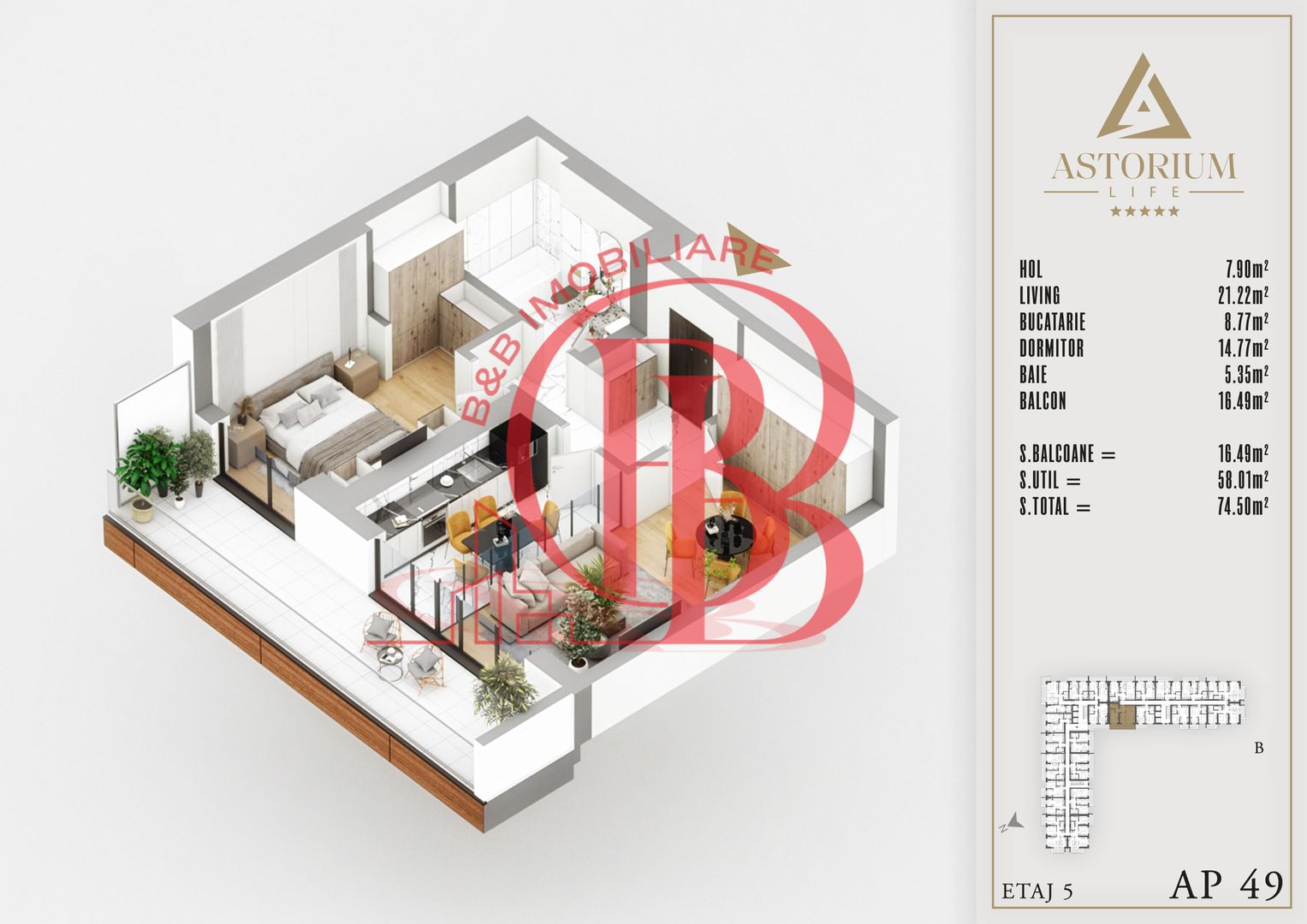 2 camere  proiect premium titan pallady - Schiță 5